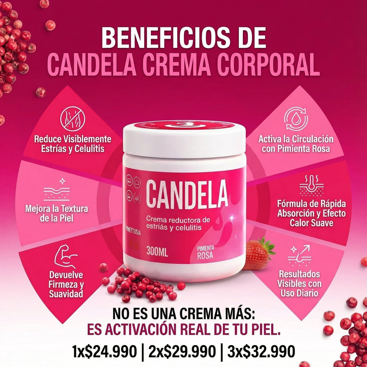 Candela🌸 Crema reductora de celulitis y estrias